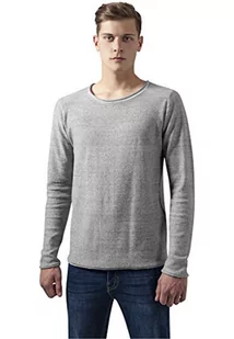 Urban Classics Męska bluza z dzianiny Fine Knit Melange Cotton Sweater, szary (Grey Melange 735), L - Bluzy męskie - miniaturka - grafika 1