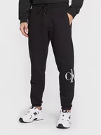 Spodnie sportowe męskie - Calvin Klein Jeans Spodnie dresowe J30J322052 Czarny Regular Fit - miniaturka - grafika 1