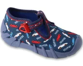 Buty dla chłopców - Kapcie dziecięce Befado 110P503 chłopięce domowe do przedszkola zapinki -24 - miniaturka - grafika 1