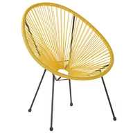 Fotele i krzesła ogrodowe - Beliani Krzesło rattanowe żółte ACAPULCO II - miniaturka - grafika 1