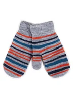 Rękawiczki dla dzieci - Rękawiczki Chłopięce Jednopalczaste Dwuwarstwowe W Paski 12 Cm - miniaturka - grafika 1