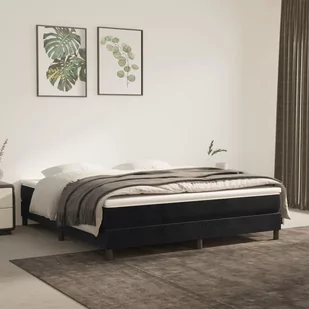 vidaXL Materac kieszeniowy, czarny, 180x200x20 cm, aksamit - Materace - miniaturka - grafika 1