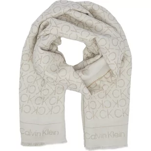 Calvin Klein Szal JACQUARD | z dodatkiem lnu - Apaszki i szaliki damskie - miniaturka - grafika 1