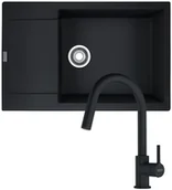 Zlewozmywaki z baterią - Zestaw granitowy Franke Zlewozmywak Maris MRG 611-78 XL + Bateria Lina Pull out Czarny  ! - miniaturka - grafika 1