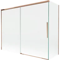 Parawany nawannowe - Mexen Rox parawan nawannowy 2-skrzydłowy rozsuwany 190 + 90 x 150 cm, transparent, różowe złoto - 8C9-190-090-60-00 - miniaturka - grafika 1