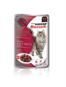 Mokra karma dla kotów - Super Benek Saszetka Fileciki w Sosie z Wołowiną 85G - miniaturka - grafika 1