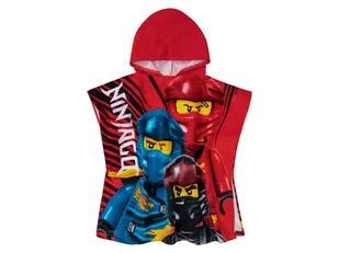 LEGO Ponczo dla dzieci z bohaterami LEGO, 1 sztuka (Czerwony) 5056197153086 - Szlafroki dla dzieci - miniaturka - grafika 1