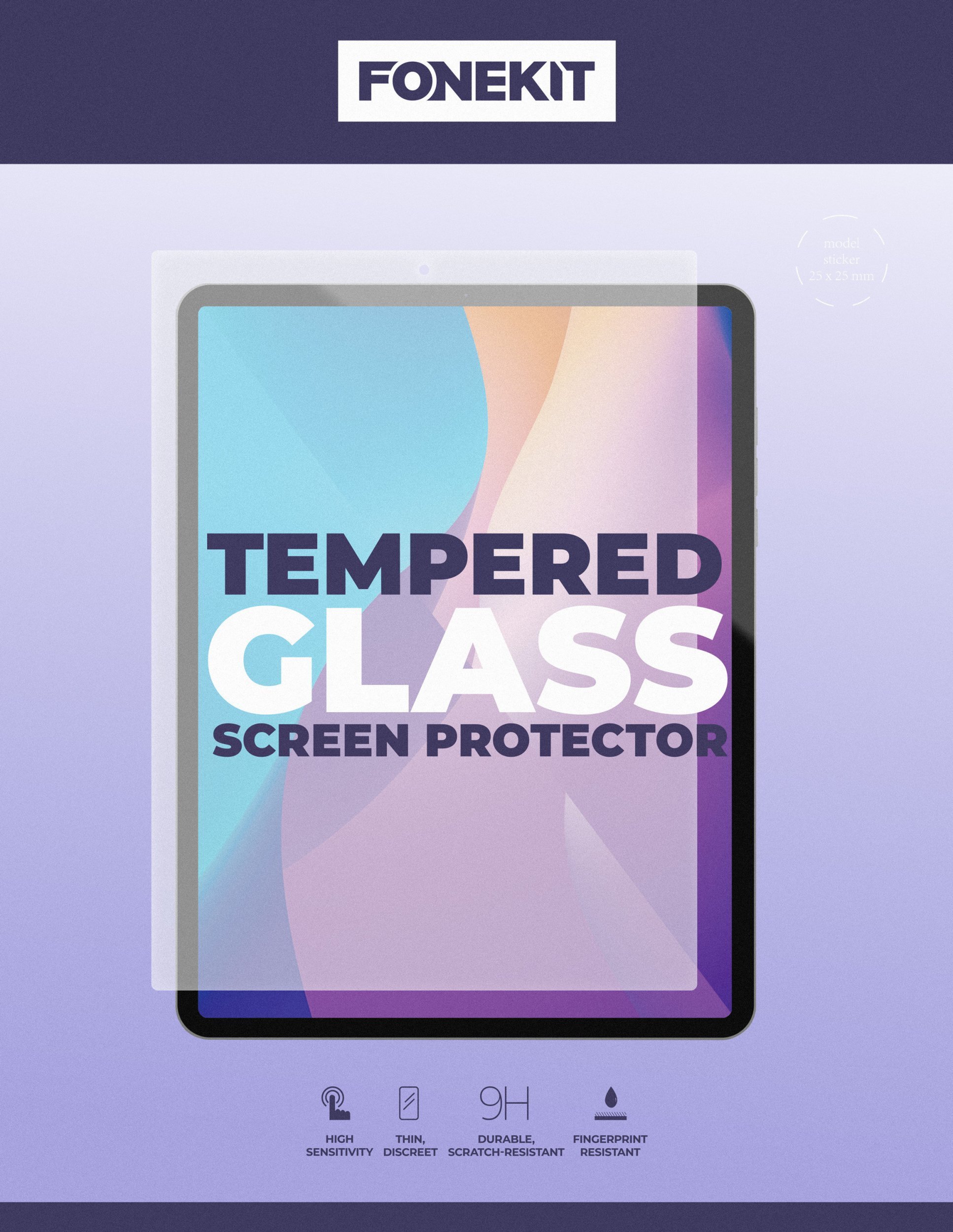 FoneKit Tempered Glass, iPad 7 / 8 / 9 / 10.2 2019-21 10.2