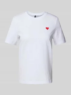 T-shirt o kroju regular fit z wyhaftowanym motywem model ‘PAULINA’ - Koszulki i topy damskie - miniaturka - grafika 1