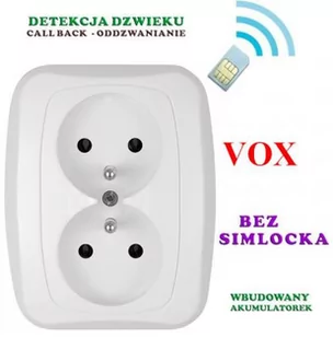 Podsłuch Otoczenia (zasięg cały świat!!) Ukryty w Gniazdku Elektr. + VOX + Powiadomienie o Wejściu. - Podsłuchy - miniaturka - grafika 1