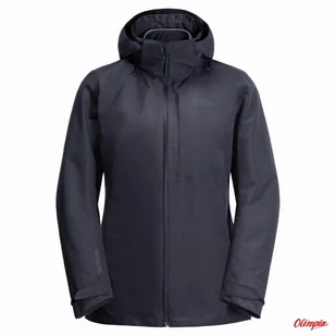 Damska kurtka Jack Wolfskin 3w1 BERGLAND 3IN1 JKT W graphite - Kurtki i kamizelki sportowe męskie - miniaturka - grafika 1