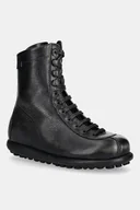 Botki damskie - Camper botki skórzane Pelotas Ariel damskie kolor czarny na płaskim obcasie 44695-088 - miniaturka - grafika 1