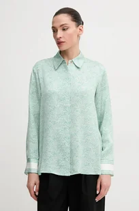 Tommy Hilfiger koszula damska kolor zielony relaxed z kołnierzykiem klasycznym WW0WW45129 - Koszule damskie - miniaturka - grafika 1