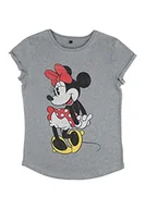 Koszulki i topy damskie - Disney Koszulka damska Mickey Classic Minnie Organic Rolled Sleeve, szary (melange grey), S - miniaturka - grafika 1