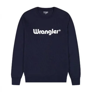 BLUZ AMĘSKA GRANATOWA REGULAR BEZ KAPTURA LOGO WRANGLER XL - Bluzy męskie - miniaturka - grafika 1