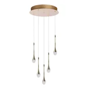 Lampy sufitowe - Metalowa lampa wisząca DALMA AZ6008 Azzardo LED 28W 3000K przezroczysty złoty - miniaturka - grafika 1