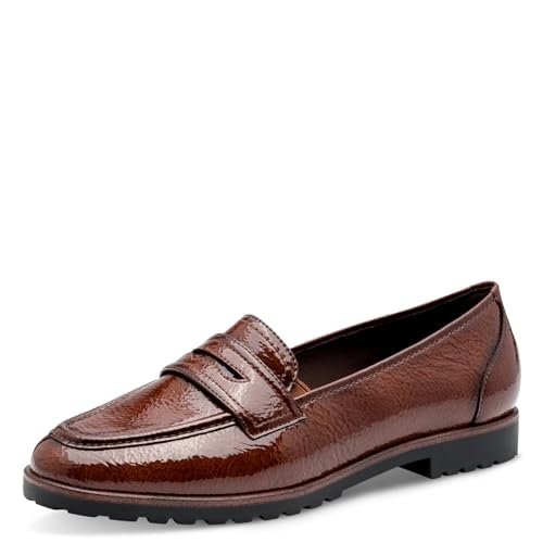 Tamaris Damskie kapcie 1-24239-42, wzór koniakowy, 39 EU, Patent koniakowy, 39 EU