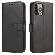 Etui i futerały do telefonów - Magnet Case elegancki futerał etui pokrowiec z klapką i funkcją podstawki iPhone 13 czarny - miniaturka - grafika 1