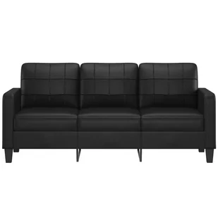 3-osobowa sofa, czarna, 180 cm, obita sztuczną skórą Lumarko! - Sofy i kanapy 3-osobowa sofa, czarna, 180 cm, obita sztuczną skórą Lumarko! - Sofy i kanapy - miniaturka - grafika 4