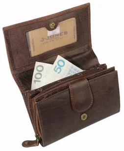 Portfel Damski Skórzany JENNIFER JONES Skóra Licowa Duży Z Suwakiem 5686 - Portfele - miniaturka - grafika 9