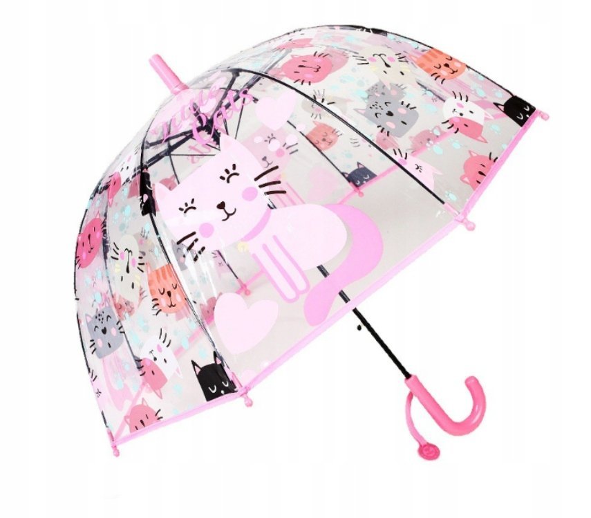 Parasolka dziecięca głęboka przezroczysta Perletti kotki i pieski