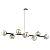 Lampy sufitowe - ROSSI 8 BL GRAFIT 875/8 lampa sufitowa wisząca czarna szklane klosze DESIGN - miniaturka - grafika 1