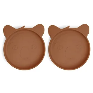 Nuuroo silikonowe talerzyki obiadowe duże 2 szt KOALA Caramel Cafe - Miseczki i talerzyki dla dzieci - miniaturka - grafika 1