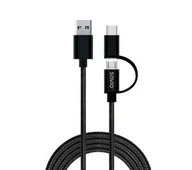 Kable USB - Savio Kabel USB CL-128 Kabel 2w1 USB micro USB/typ C 2.1A 1m - miniaturka - grafika 1