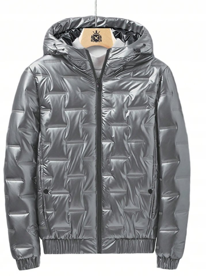 SHEIN SZARA KURTKA MĘSKA Z KAPTUREM CASUAL XS 1ŁOI