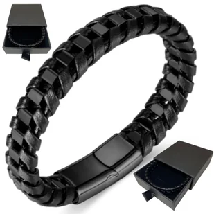 NOWOCZESNA BRANSOLETKA MĘSKA SKÓRZANA CZARNA PREZENT DLA CHŁOPAKA - Bransolety męskie NOWOCZESNA BRANSOLETKA MĘSKA SKÓRZANA CZARNA PREZENT DLA CHŁOPAKA - Bransolety męskie - miniaturka - grafika 1