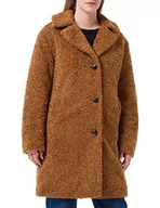 Płaszcze damskie - Scotch & Soda Damski płaszcz wełniany Single-Breasted Midi-Length Teddy Coat with Repreve Padding, Złoty piasek 4500, XS - miniaturka - grafika 1