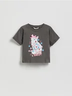 Bluzki dla niemowląt - Reserved - Świąteczny t-shirt z nadrukiem - ciemnoszary - miniaturka - grafika 1