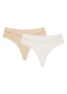Majtki damskie - Majtki stringi Fleda 2-pak Henderson beżowy, kremowy S - miniaturka - grafika 1