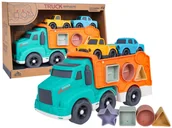 Samochody i pojazdy dla dzieci - Sferazabawek EKO* Pojazd Laweta z Sorterem + Autka - miniaturka - grafika 1