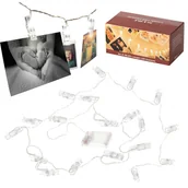 Oświetlenie świąteczne - Lampki LED klamerki klipsy spinacze na zdjęcia 3m 20LED ciepły biały na baterie - miniaturka - grafika 1