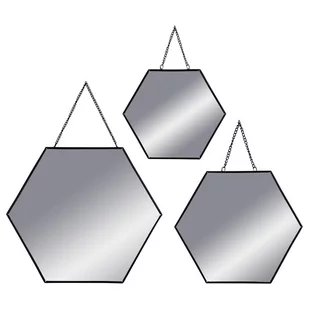 Atmosphera Créateur d'intérieur Atmosphera Créateur dintérieur Zestaw 3 luster dekoracyjnych lustra ozdobne lustra na ścianę lustra w srebrnej ramie lustra wiszące komplet luster B077NFH3K6 - Lustra - miniaturka - grafika 1