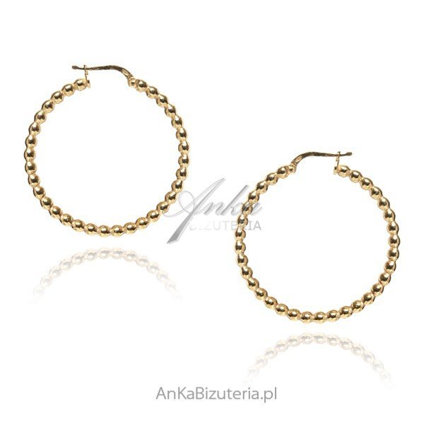 ankabizuteria.pl Kolczyki sebrne kółka pozłacane z kuleczek