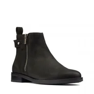 Botki damskie - Clarks Memi Lo E [black nubuck] - rozmiar 39.5 - miniaturka - grafika 1