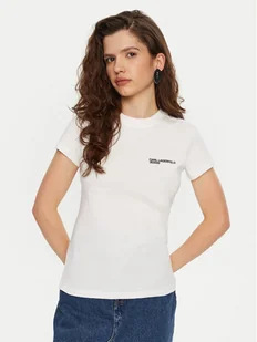 Karl Lagerfeld Jeans T-Shirt A1W17004 Biały Slim Fit - Koszulki i topy damskie - miniaturka - grafika 1