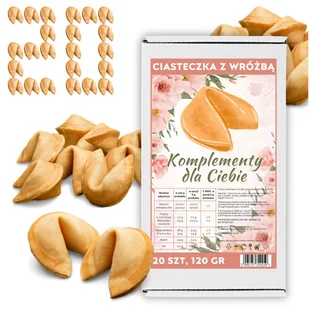 Ciasteczka z Wróżbą klasyczne dla gości Komplementy dla Ciebie 20 sztuk - Pieczywo chrupkie - miniaturka - grafika 1