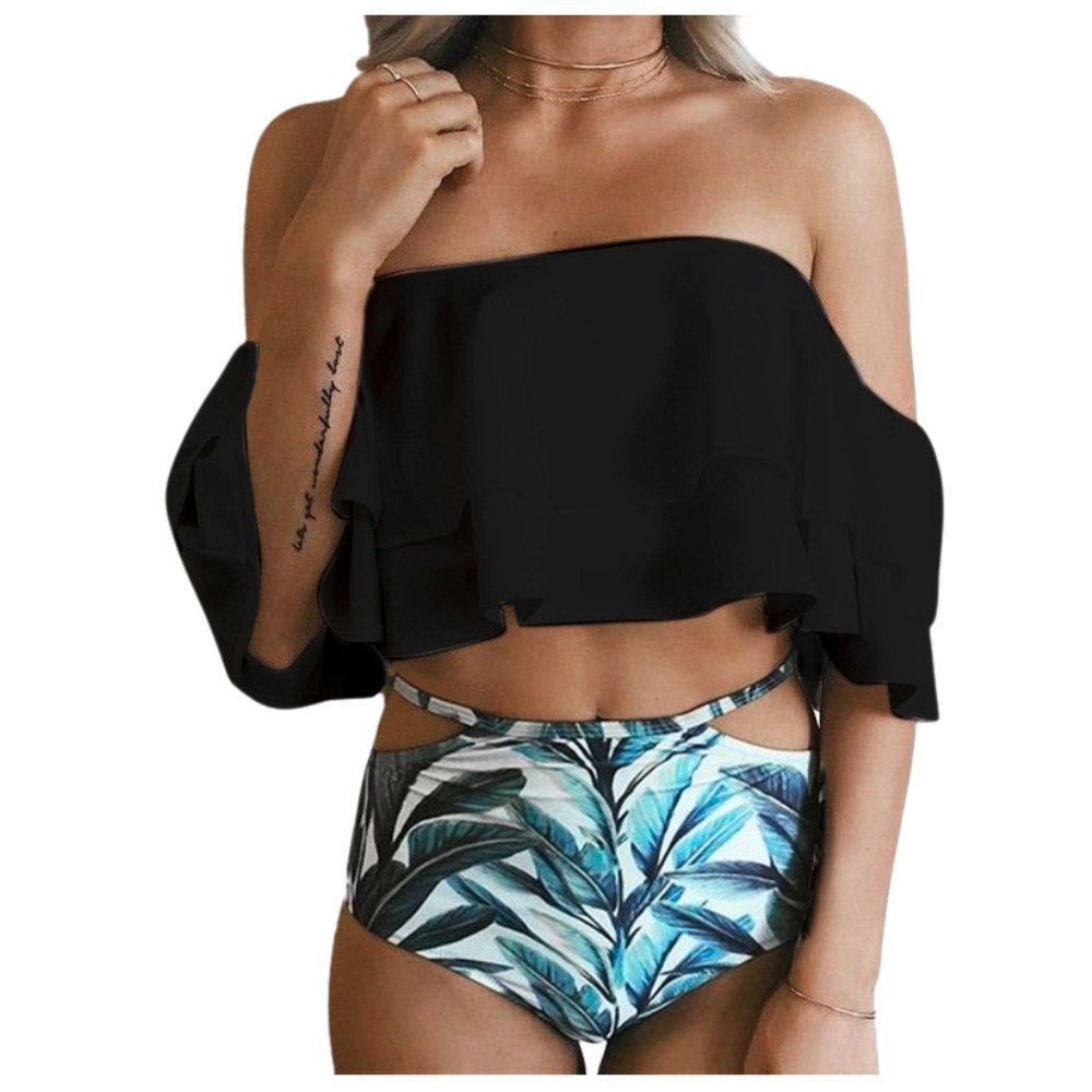 KOSTIUM KĄPIELOWY STRÓJ BIKINI DWUCZĘŚCIOWE HISZPANKA FIGI WYSOKI STAN S