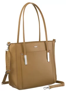 ROVICKY beżowa torba damska torebka shopper bag na zamek pojemna A4 - Torebki damskie - miniaturka - grafika 1
