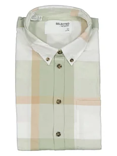 SELECTED HOMME Koszula - Slim fit - w kolorze jasnozielono-białym - Koszule męskie - miniaturka - grafika 1