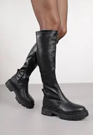 Kozaki damskie - Czarne Klasyczne Kozaki Vices z Dopasowaną Cholewką Nexine - miniaturka - grafika 1