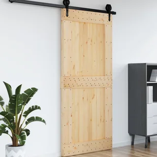 Drzwi, 100x210 cm, lite drewno sosnowe 8720845854737 - Drzwi wewnętrzne - miniaturka - grafika 5