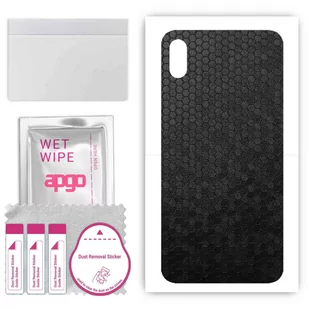 Folia naklejka skórka strukturalna na TYŁ do Apple iPhone XS Max -  Plaster Miodu Czarny - apgo SKINS - Szkła hartowane na telefon - miniaturka - grafika 1