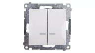 Wyłączniki światła i elektryczne - LEDart podwójny podświetlany biały DW5BL.01/11 Kontakt Simon54 - miniaturka - grafika 1