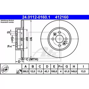 ATE 24.0112-0160.1 - Tarcze hamulcowe ATE 24.0112-0160.1 - Tarcze hamulcowe - miniaturka - grafika 1