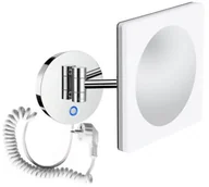 Lusterka do makijażu - Lusterko kosmetyczne kwadratowe z podświetleniem LED ścienne chrom STELLA 22.00551 - miniaturka - grafika 1