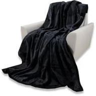 Koce - Koc Jednokolorowy Gładki Elway - Czarny - miniaturka - grafika 1